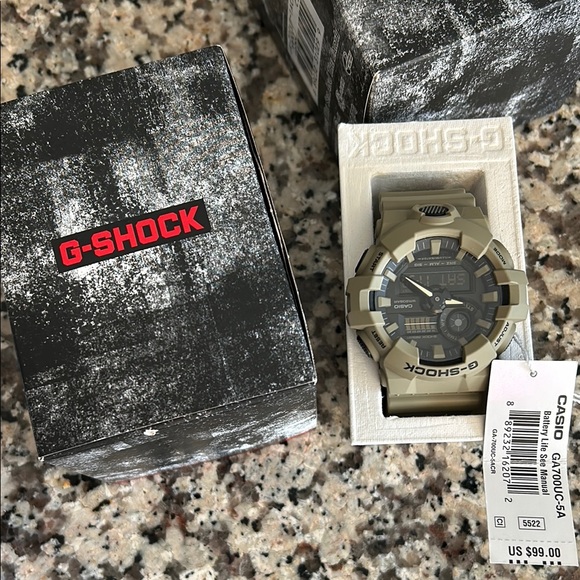NWT G-SHOCK Men's Analog-Digital Beige Resin Strap Watch 53mm - Picture 2 of 6